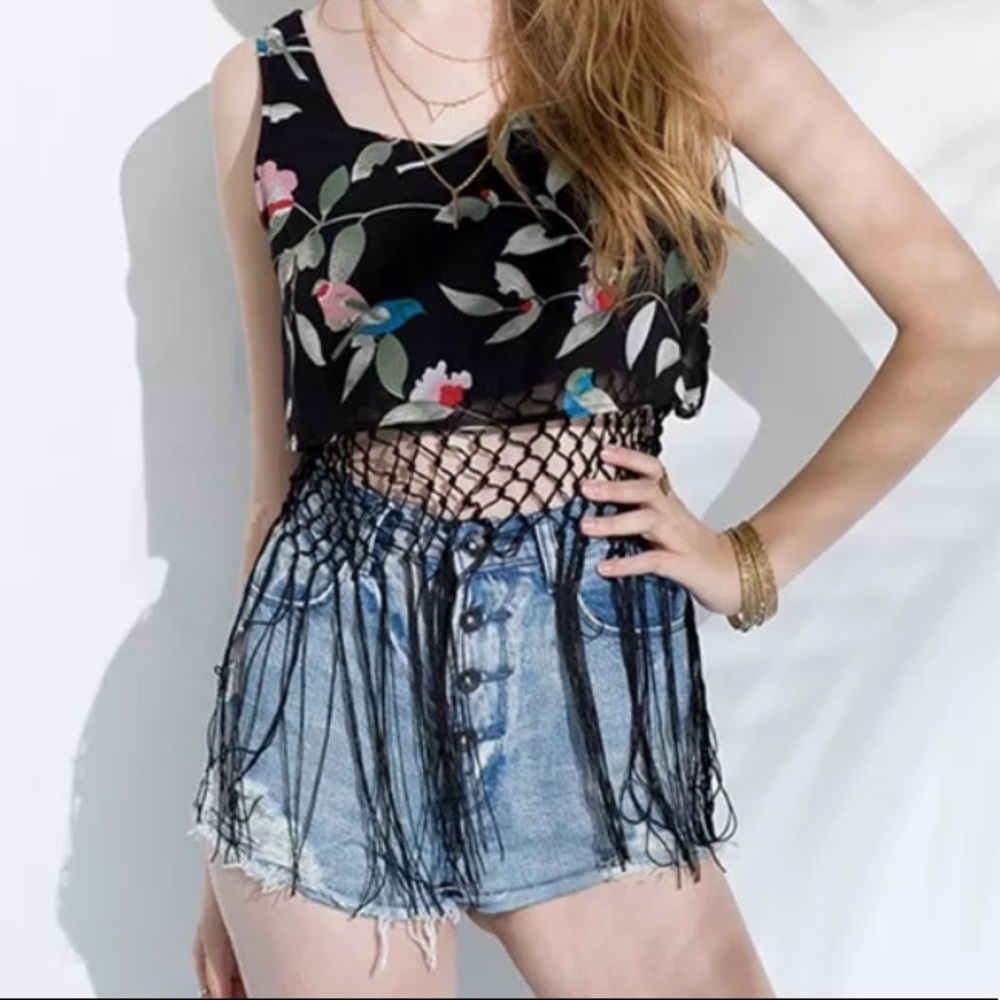 Retro Boho Floral Fringe Camisole